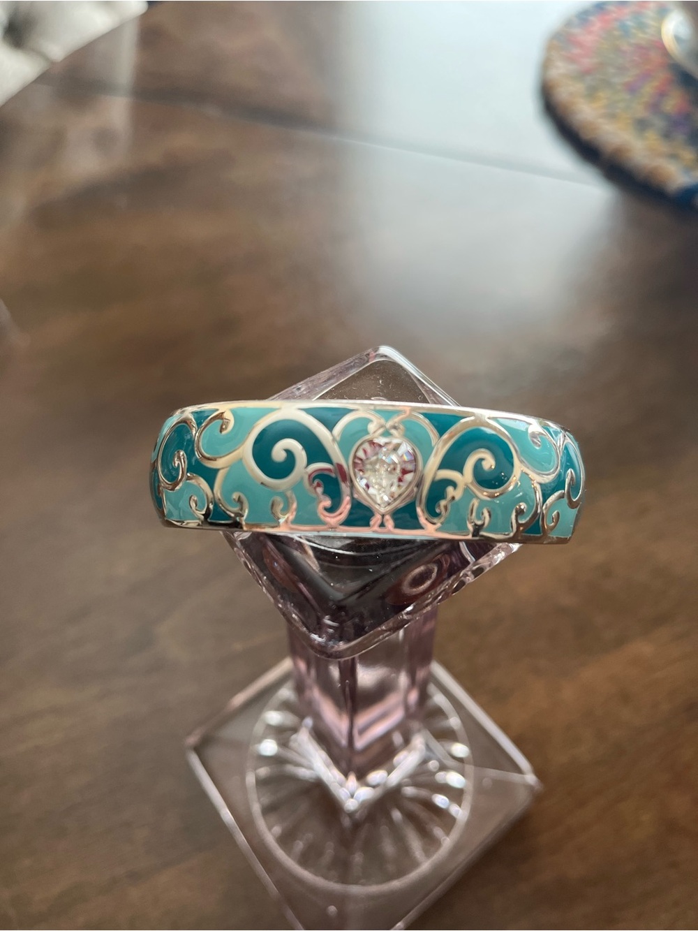 Brighton / Turquoise Enamel Heart Bangle Bracelet